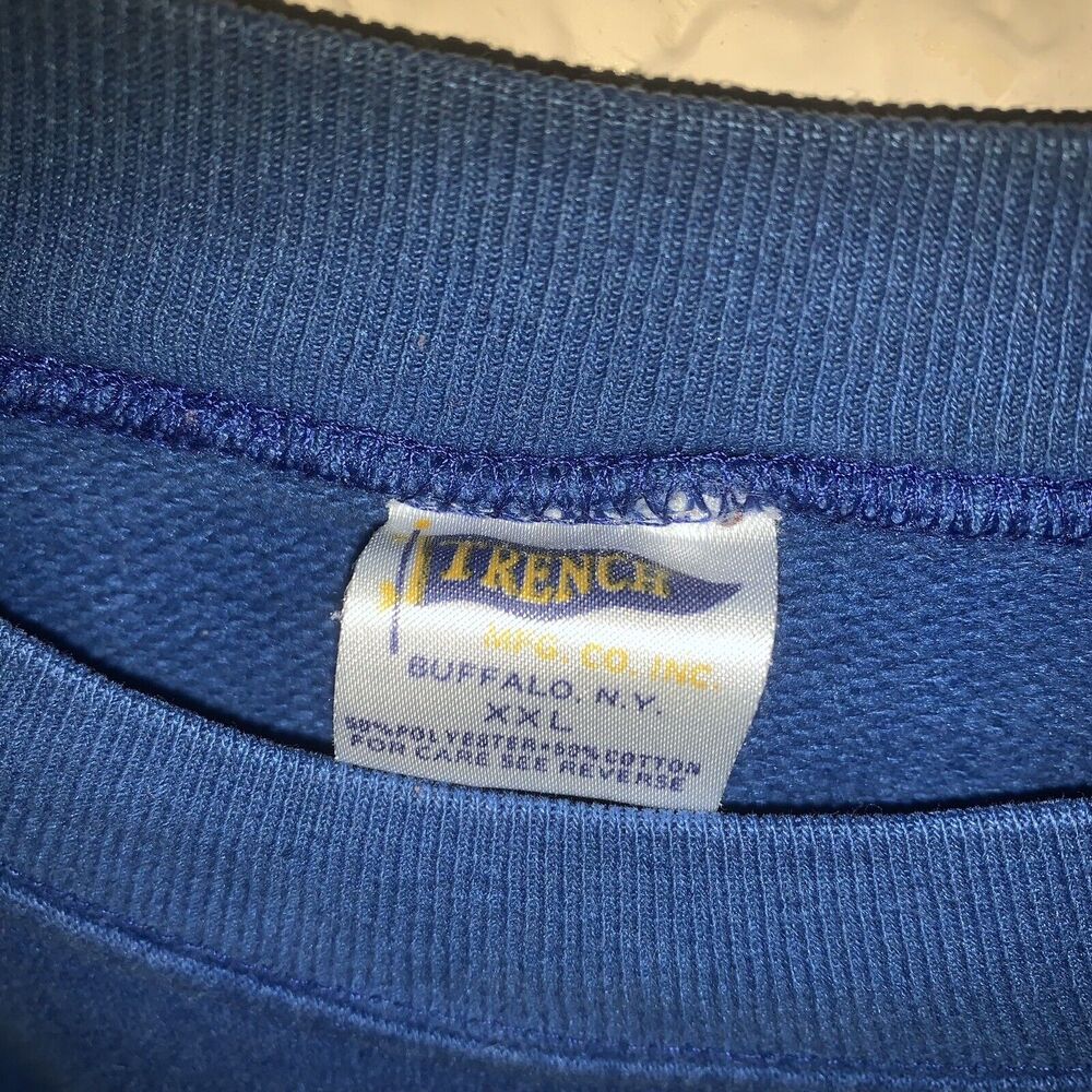 Vintage 90s NFL Indianapolis Colts Football Blue Trench Pullover Sweatshirt XXL - Picture 3 of 5